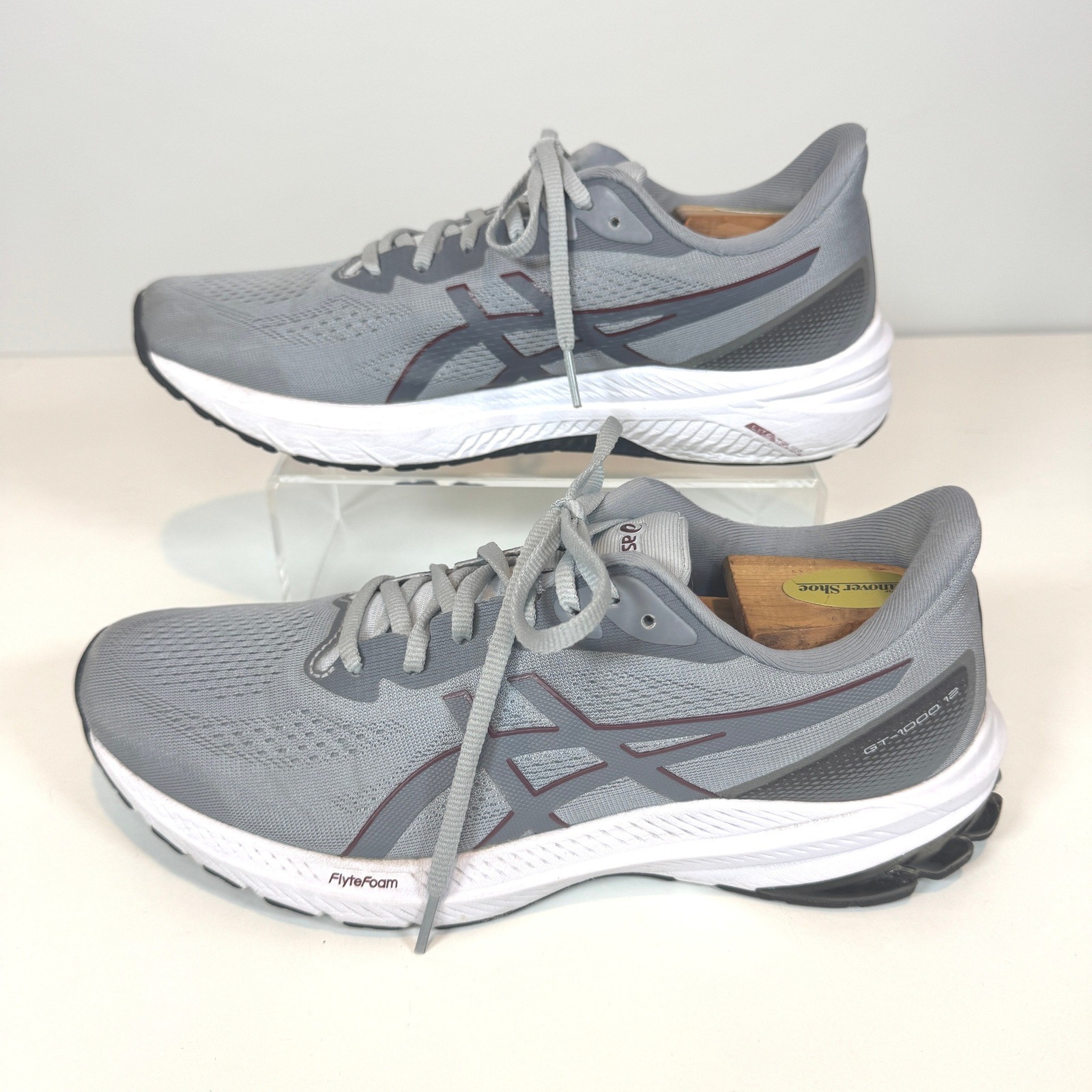 Asics Gt-1000 12 Running Shoes Mens 9 Grey White Flytefoam Sneakers 1011b629-020